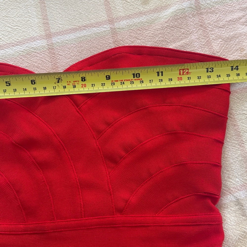 Celeb Boutique Elegant Red Strapless Dress - Picture 6 of 7